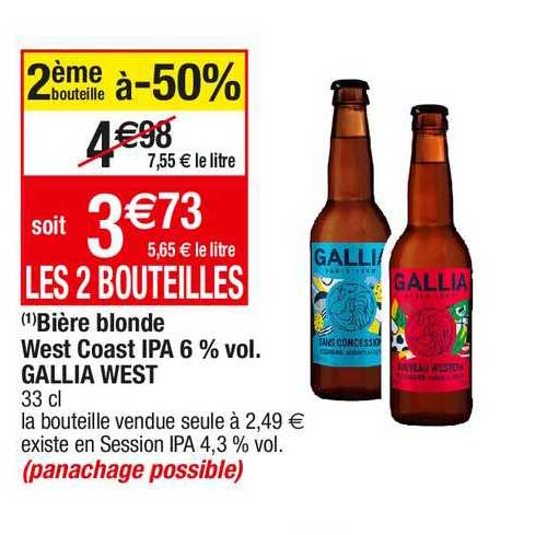 bière blonde west coast ipa 6% vol. gallia west