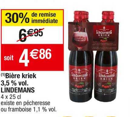 bière kriek 3,5% vol. lindemans