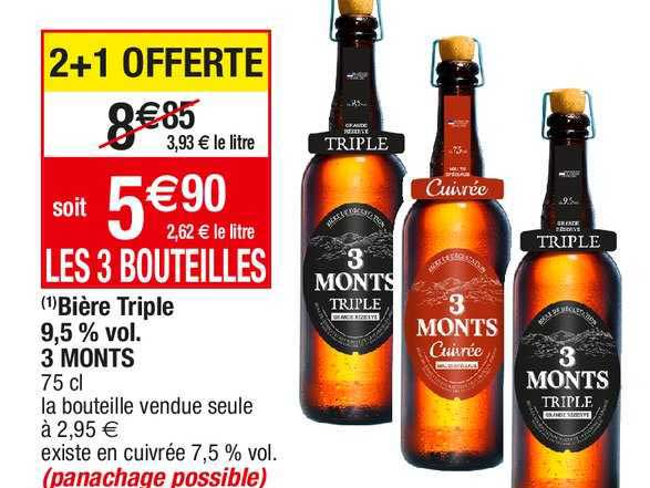 bière triple 9,5% vol. 3 monts