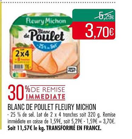 blanc de poulet fleury michon