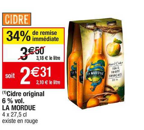 cidre original 6% vol. la mordue
