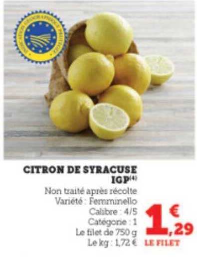 Citron De Syracuse Igp