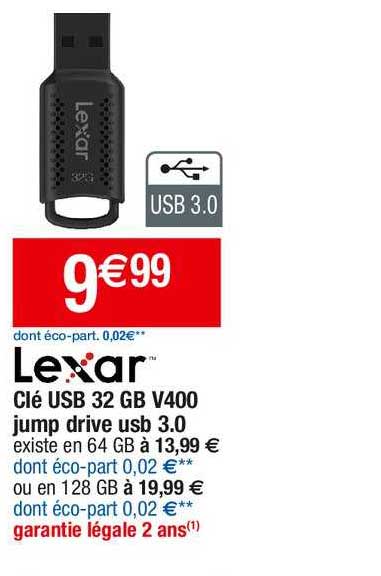 clé usb 32 gb v400 jump drive usb 3.0 lexar