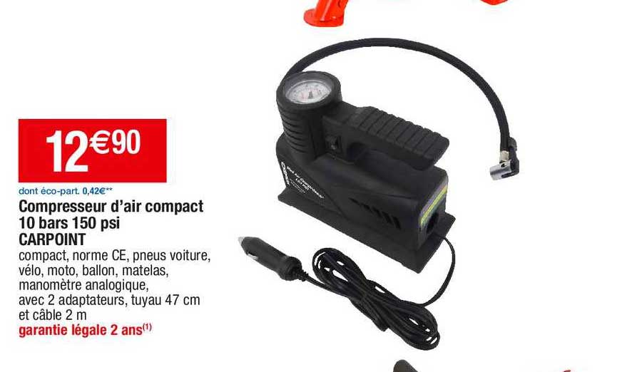 compresseur d'air compact 10 bars 150 psi carpoint
