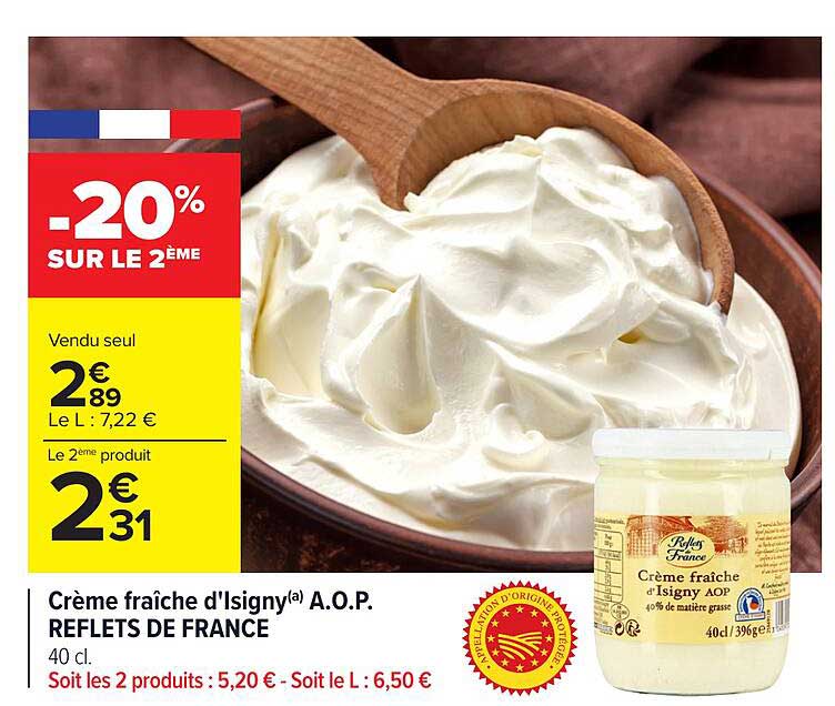 crème fraîche d'isigny a.o.p. reflets de france
