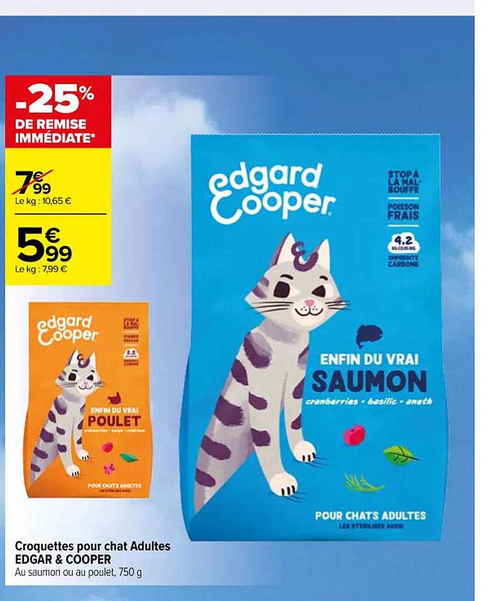 croquettes pour chat adultes edgar & cooper