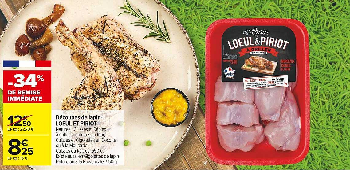 découpes de lapin loeul et piriot