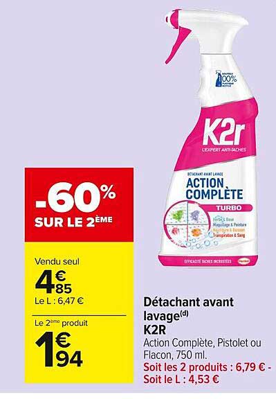 détachant avant lavage k2r