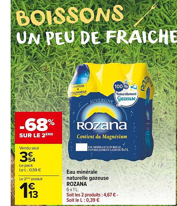 Eau Minérale Naturelle Gazeuse Rozana