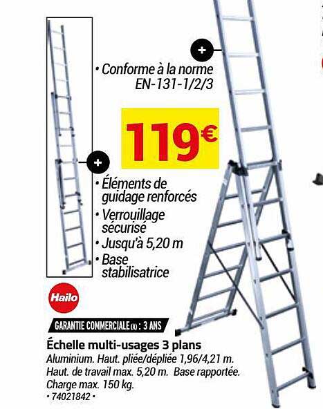 échelle multi-usages 3 plans hailo