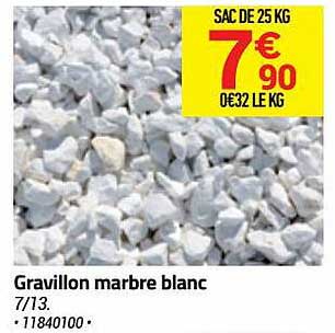 gravillon marbre blanc