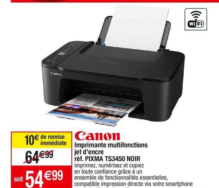 imprimante multifonctions jet d'encre pixma ts3450 noir canon
