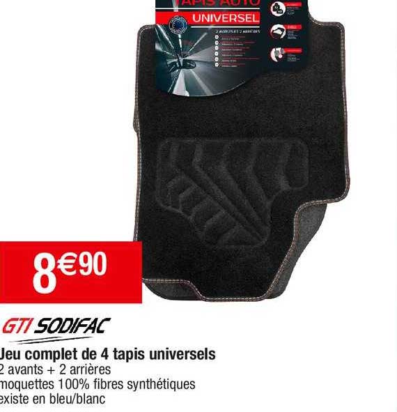 jeu complet de 4 tapis universels gti sodifac