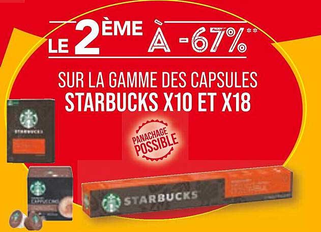 la gamme des capsules starbucks x10 et x18
