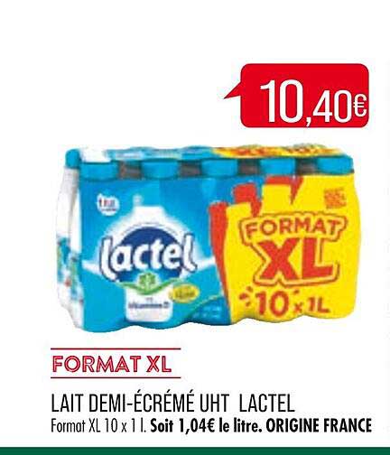 lait demi-écrémé uht lactel