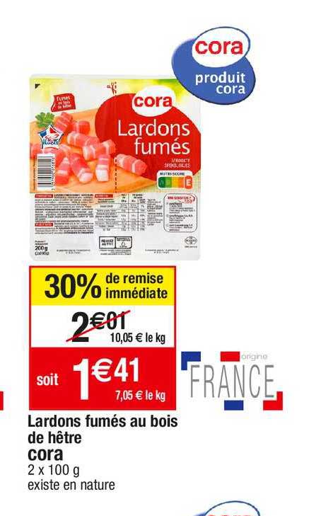 Lardons Fumés Au Bois De Hêtre Cora