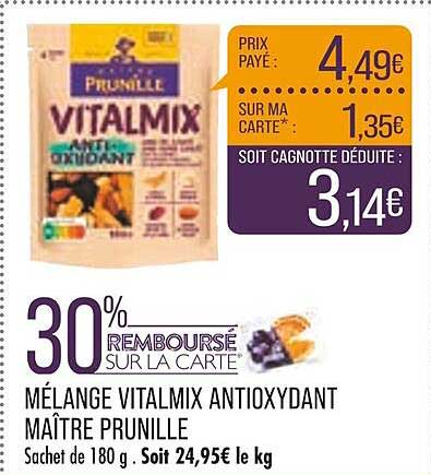 mélange vitalmix antioxydant maître prunille