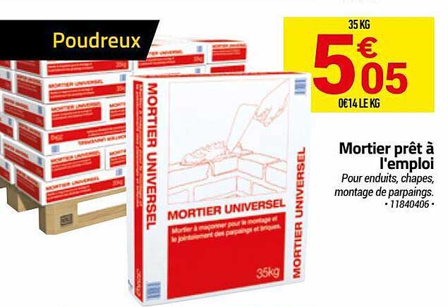 mortier prêt à l'emploi