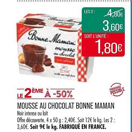 mousse au chocolat bonne maman