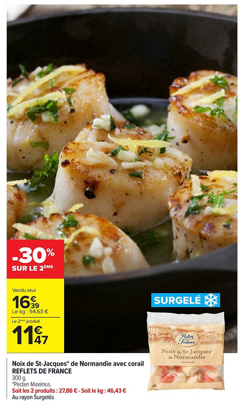 noix de st-jacques de normandie avec corail reflets de france