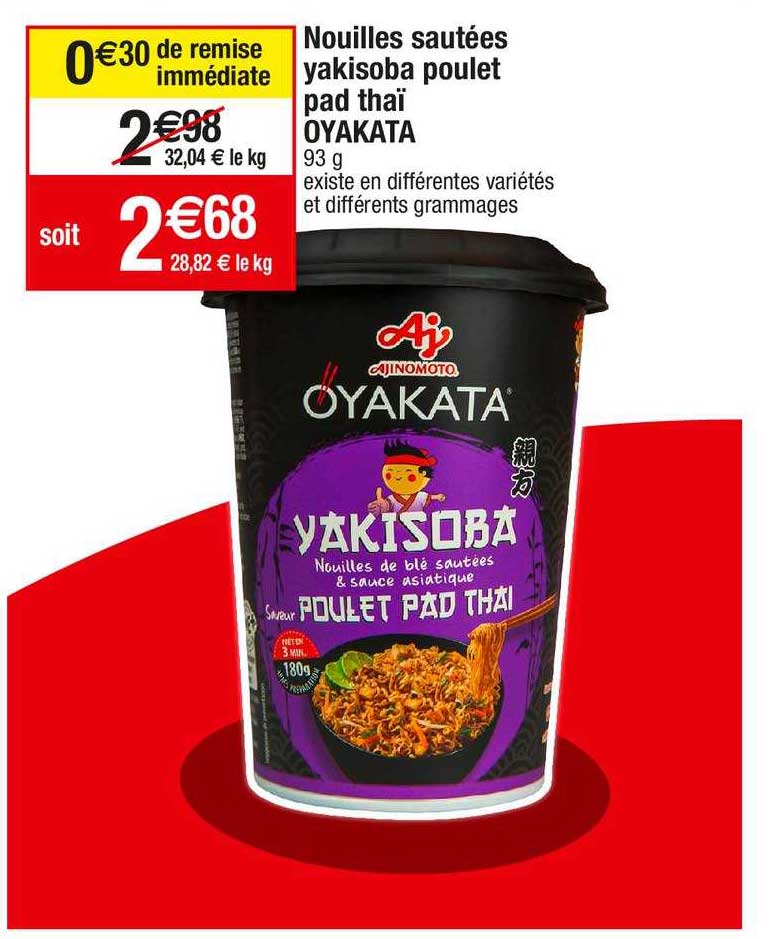 nouilles sautées yakisoba poulet pad thaï oyakata