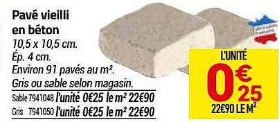 pavé vieilli en béton