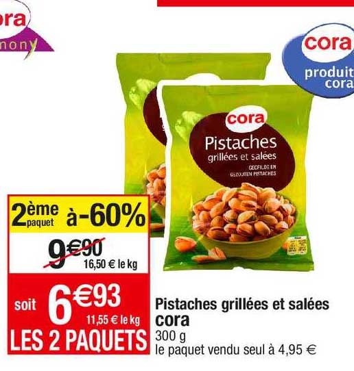 Pistaches Grillées Et Salées Cora