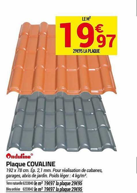 plaque covaline onduline