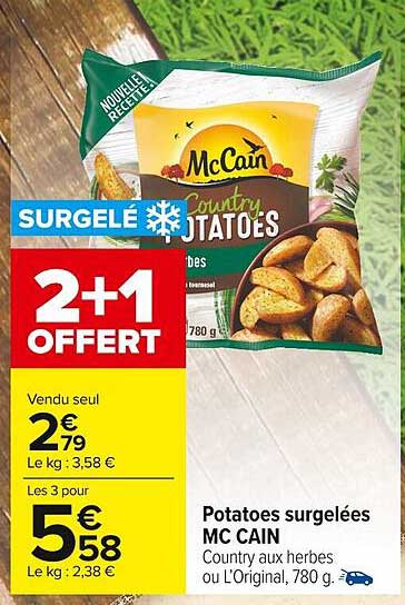 potatoes surgelées mc cain