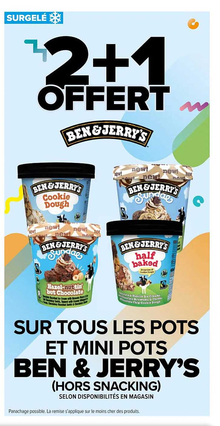 pots et mini pots ben & jerry's