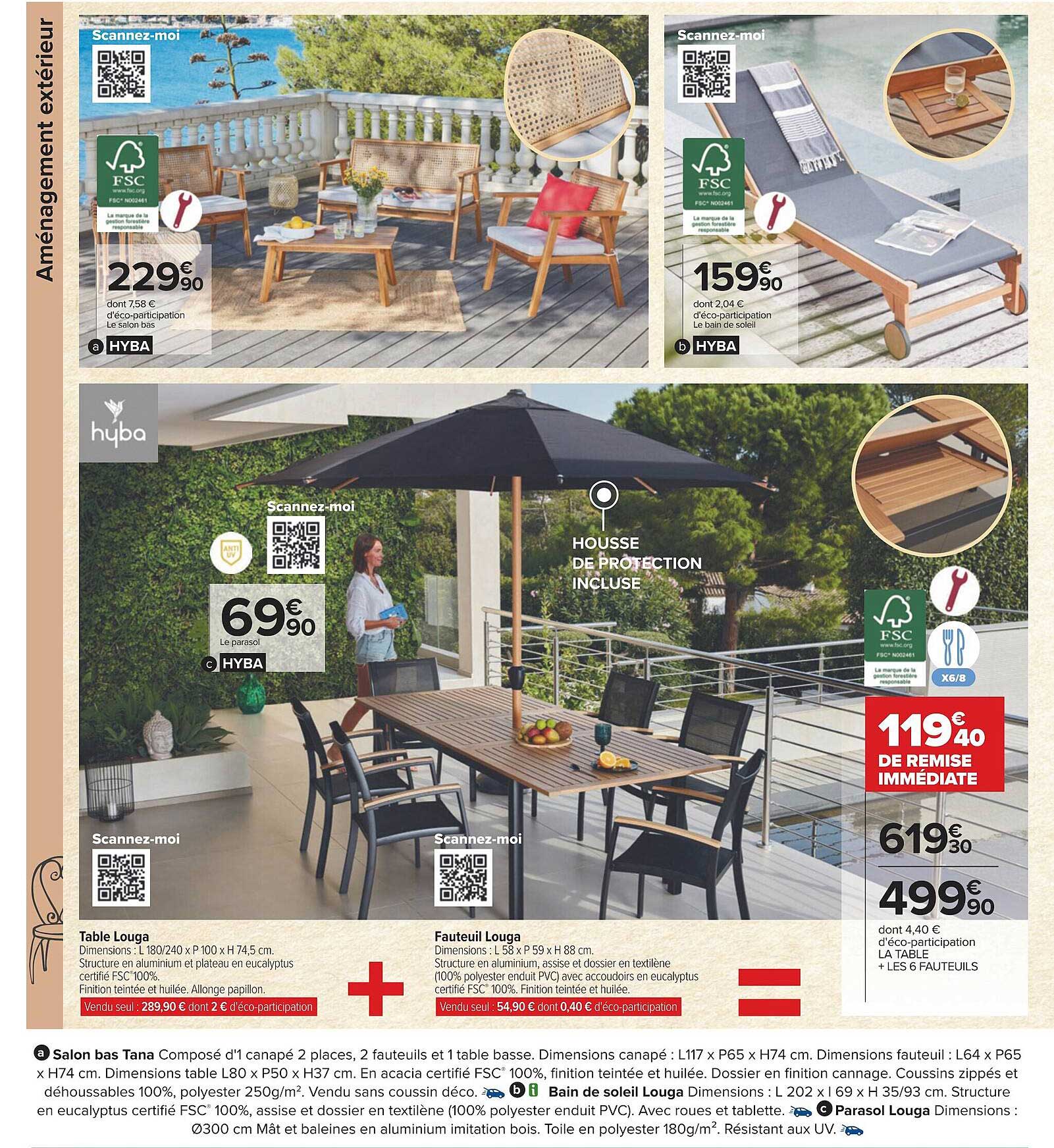 salon bas tana, bain de soleil louga, parasol louga