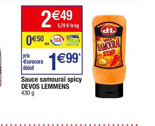 sauce samouraï spicy devos lemmens