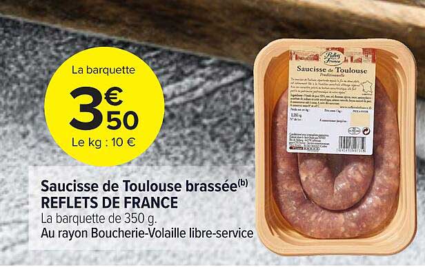 saucisse de toulouse brassée reflets de france