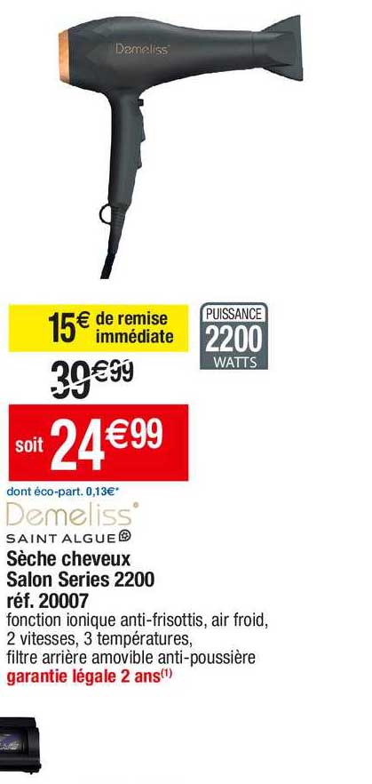 sèche cheveux salon series 2200 demeliss