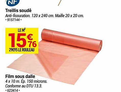 treillis soudé, film sous dalle