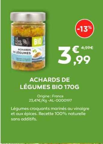 achards de légumes bio 170g