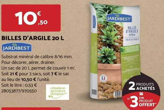 billes d'argile 20 l jurdibest