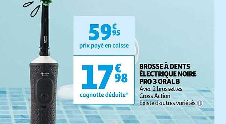 brosse à dents électrique noire pro 3 oral b