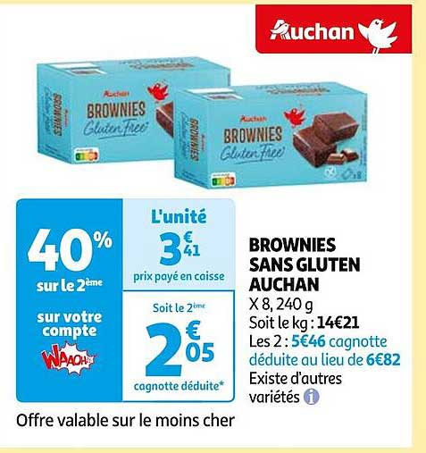 Brownies Sans Gluten Auchan