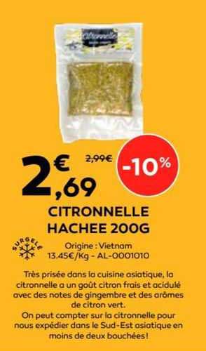 Citronnelle Hachee 200g