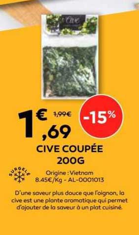 cive coupée 200g