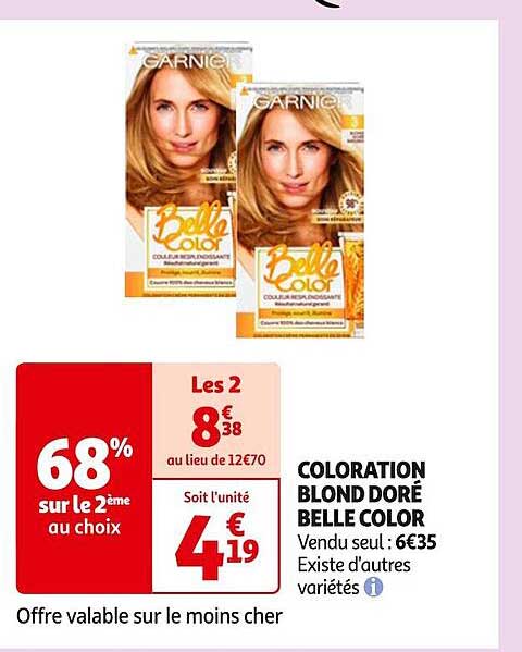 Coloration Blond Doré Belle Color