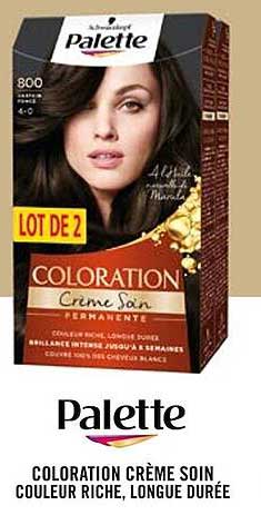 coloration crème soin coleur riche, loungue durée palette