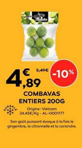 combavas entiers 200g