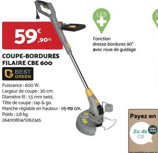 coupe-bordures filaire cbe 600 best green