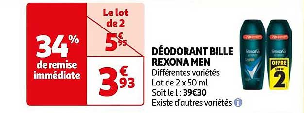 Déodorant Bille Rexona Men