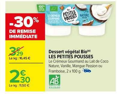 dessert végétal bio les petites pousses