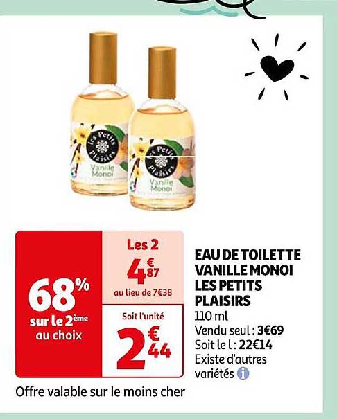 eau de toilette vanille monoi les petits plaisirs
