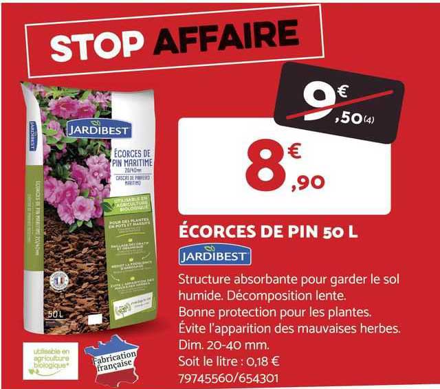 écorces de pin 50 l jardibest