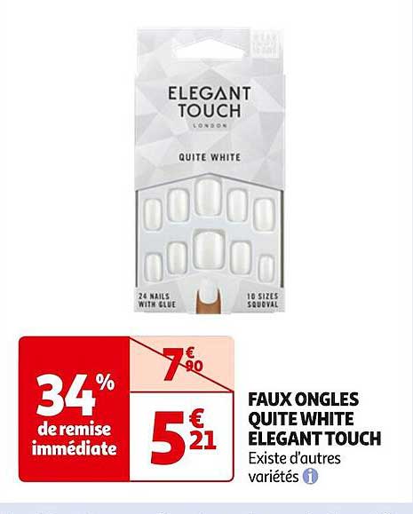 faux ongles quite white elegant touch